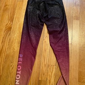 With brand Peloton bra and leggings set